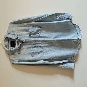 Rails washed denim and white dot shirt